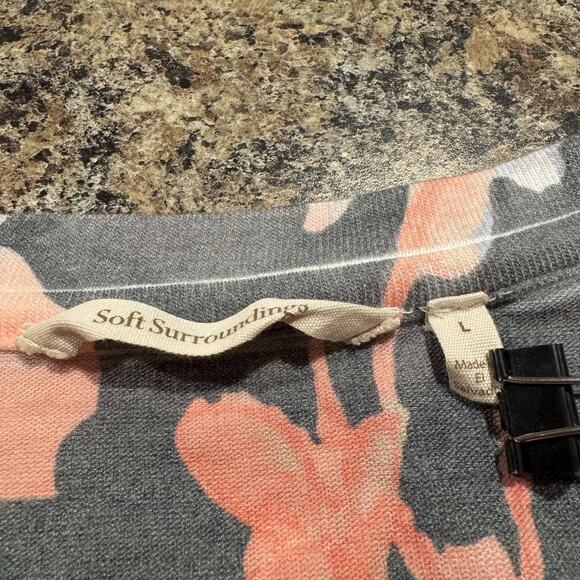 Soft Surroundings Tunic Top 3/4 Sleeve Floral Cottage Boho Romantic Artsy Large - Picture 3 of 5